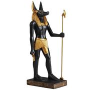 Veronese Design Anubis Statue du dieu égyptien des morts, figurine en polyrésine de 21,6 cm avec finition peinte noire et dorée, décoration d'intérieur, boîte cadeau
