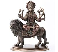 VERONESE Design Durga Statue de déesse hindoue suprême chevauchant Un Lion