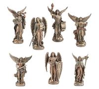 Veronese Design Lot de 4 Figurines d'archange peintes à la Main Finition Bronze Décoration d'intérieur