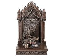 Veronese Design Sculpture d'animal en résine coulée à froid Finition bronze Grand Chouette de la Sagesse 24 cm