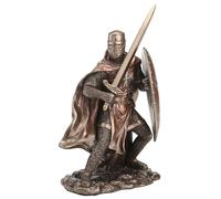 Veronese Design Sculpture en résine coulée à Froid avec épée et Bouclier de Templiers de 19,5 cm