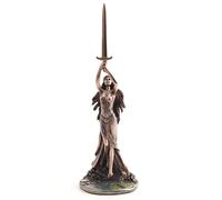 Veronese Design Sculpture en résine coulée à Froid de 34 cm avec Finition Bronze Lady of The Lake et Excalibur