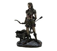 Veronese Design Skadi Statue géante Nordique de l'hiver et des Montagnes avec Loups