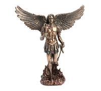 Veronese Design Statue de l'archange Saint Michel en résine coulée à froid Finition bronze antique 31 cm