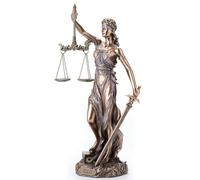 Veronese Design Studio Collection Figurine en Bronze coulé à Froid vertus cardinales Notre Dame de la Justice 29 cm