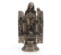 Veronese Design Triptyque de décoration Religieuse Madonna et bébé Jésus de 19,1 cm de Haut, en résine bronzée coulée à Froid, Motif crèche de Noël
