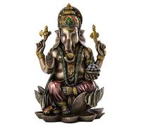 Veronese Ganesh (Ganesha) Éléphant Hindou Dieu du succès Statue en Bronze véritable fondu en Poudre, 7 1/4 Pouces