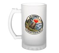 Verre à Bière La forêt, le brouillard et un cœur gros comme ça | Chope Givrée Verre Trempé 470 ml à Anse Recto Verso | Apéro Bar Bistrot Match | Idée Cadeau Ardennais Ardennaise Fête des Pères Noël