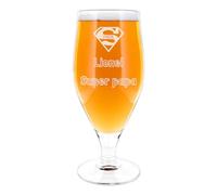 Verre à Biere personnalisé gravé - Verre Transparent 50 vec Gravure Laser Texte - Cadeau Homme personnalisé