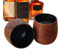 Verre à bourbon en bois carbonisé - Tasse à whisky rustique - Bouteille vintage rustique cool pour la maison, la cuisine, la maison, la salle à manger, anniversaire, Noël, usage quotidien, voyage