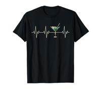 Verre à Cocktail Cool Martini Heartbeat Love Happy Hour Brunch T-Shirt