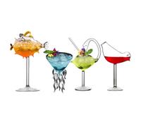 Verre à Cocktail créatif-porc-porcupine poisson/cygne/Rose/octopus/oiseau Design verre à Cocktail, tasse de boisson nouveauté pour KTV Bar soirée Short 300ml