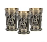 Verre à Cocktail pour rétro Motifs Égyptiens Bronze Verre à Cocktail | Design égyptien unique, motifs anciens détaillés, finition bronze, pour idéal pour cocktails, décoration bar