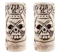 Verre à Cocktail Tiki Mug Maison Hantée Capacité 54cl TIKIS Lot de 2 Tasses en Céramique Décoration Cocktails Bar lot de 2 pièces Décoration Verres mixologie
