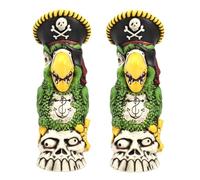 Verre à Cocktail Tiki Mug Perroquet TIKIS Lot de 2 Tasses en Céramique Décoration Pirate Cocktails Bar lot de 2 pièces