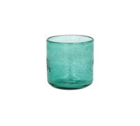 Verre à eau en verre turquoise, soufflé, artisanal, avec bulles, uni, durable - Pomax, Vico - 8x8x8 cm