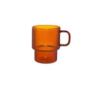 Verre à latte rainuré avec anse CHiATO, 260 ml - brun