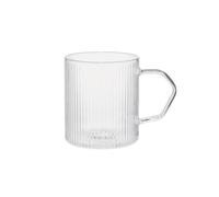 Verre à latte rainuré avec anse CHiATO, 320 ml - transparent