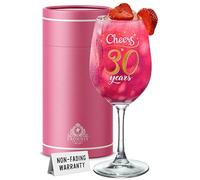 Verre à Vin 30 Ans Femme Cadeau Anniversaire Cheers to 30 Years Idée Cadeau 30 Ans Femme Original Verre Personnalisé Cadeau Soeur Amie Collegue Maman Cousine Trentaine Cristal 475ml Coffret Cadeau