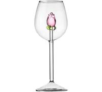 Verre à vin 3D Rose - 300 ml, design élégant et cadeau