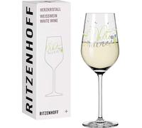 Verre à vin blanc Unyqoos® de 364 ml – Cristal dur n° 6, verre de cristal avec motif vin et décor en platine, hauteur 22,5 cm, diamètre 7,9 cm, fabriqué en Allemagne