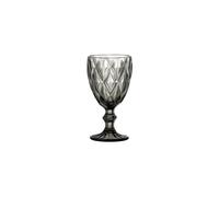 Verre à vin en verre gris, motif facetté - Bloomingville, Asana - H16 cm