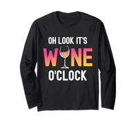 Verre à vin Humoristique « Oh Look It's Wine O'Clock » Manche Longue