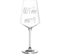 Verre à vin Leonardo Puccini 560 ml avec gravure "Wine Not?" - Cadeau amusant pour les amateurs de vin - Verre avec citation - Cadeau d'anniversaire pour lui et elle