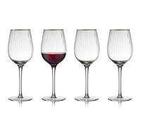 Lyngby Glas Verre à vin rouge Palermo Gold 40 cl. lot de 4 Transparent-or