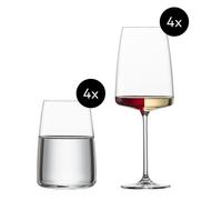 verre à vin VIVID SENSES 535 ml, avec verres à eau, set de 8 pc, Zwiesel Glas