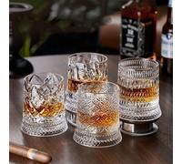 Verre à whisky de luxe, coupe en cristal classique, coupe à bière rotative incassable à effet dépressif, verre à spiritueux haut de gamme, coupe en cristal rotative, verre à whisky pour la maison, cou