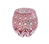Verre à whisky en cristal sculpté à la main, gobelet Daisy Spirits | Cristal sculpté à la main, whisky, marguerite vintage, gobelet à spiritueux, 301-400ml, 1 pcs(Red)