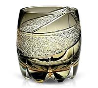 Verre à whisky style Edo Tokyo Kiriko - Verre à whisky en cristal taillé à la main 250 ml, design japonais élégant pour bourbon, scotch et cocktails - 1 pièce