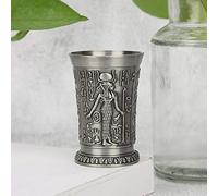 Verre à Whisky Vintage en Métal, avec Design gaufré à la Main, pour Ornements Cadeaux, Mini Tasse 6.1cm (Couleur étain antique)