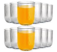 Verre Boisson Transparent 250ml Lot 12 Cannelé Élégant Lave-vaisselle Vilde