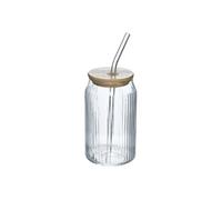 - Verre Cannette Avec Paille "Line" 50cl Transparent