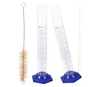 Verre Cylindre Gradué à Base Ronde 100 Ml 4 Pièces | Lecture Précise du Niveau, Résistance Chimique, Graduations Moulées, Pipette en Verre