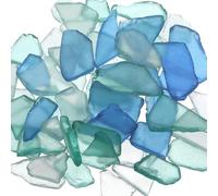 Verre de mer pour travaux manuels, 340 g, morceaux de verre de mer plats givrés pour décoration, remplissage de vase, décoration d'aquarium, fournitures de bricolage, mariage à la plage et décoration