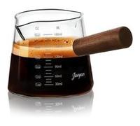 Verre doseur double bec en borosilicate avec poignée bois Bois