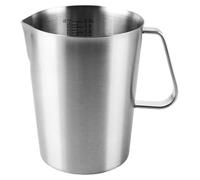 Verre doseur en acier inoxydable argenté, capacité 2 litres, avec poignée, dimensions 15x12x18,3 cm, idéal pour la cuisine et le bar
