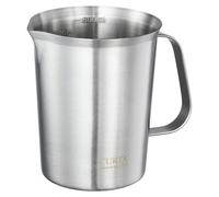 Verre doseur en acier inoxydable de 1000 ml, avec anse et bec verseur
