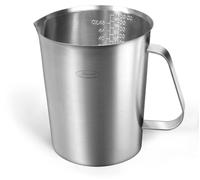 Verre doseur en acier inoxydable de 1500 ml avec poignée, graduations 3 en 1 (ml, oz, tasse)