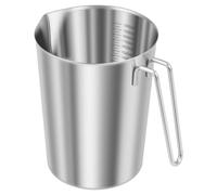 Verre doseur en acier inoxydable de 2 litres, avec poignée et bec verseur, en argent. Échelle intérieure. Cruche en métal 304. Lavable au lave-vaisselle