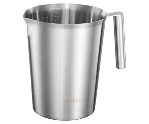 Verre doseur en acier inoxydable de 2000 ml, avec anse et bec verseur, résistant aux chocs, compatible lave-vaisselle