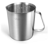 Verre doseur en acier inoxydable de 500 ml, avec 3 échelles (ml, oz, tasse) et une anse