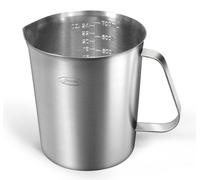Verre doseur en acier inoxydable de 700 ml, avec 3 échelles de mesure (ml, oz, tasse) et avec anse