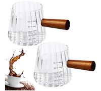 Verre doseur en borosilicate avec manche en bois
