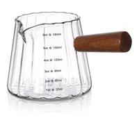 Verre doseur en borosilicate avec poignée en bois