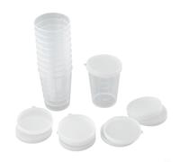 Verre doseur gradué en plastique transparent avec couvercle pour cuisine, bricolage, peinture (100 ml)