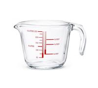 Verre doseur transparent classique résistant aux taches gradué - Passe au four, au micro-ondes et au lave-vaisselle - Résistant à la chaleur - 0,25 l